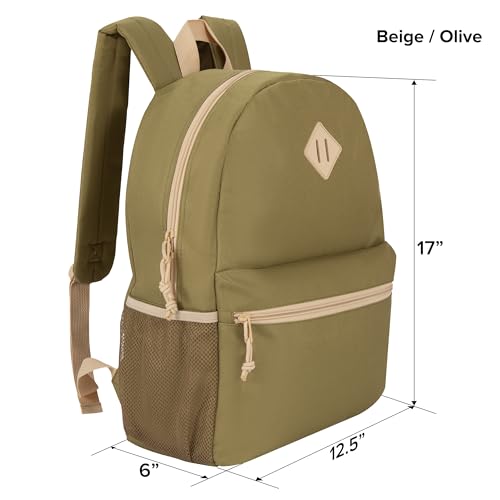 12-Pack 17" School Backpacks - Bulk Wholesale Bookbags for Elementary Kids, Middle, and High School Boys Girls, Assorted 12 Colors, Durable Reliable mochila to give away4