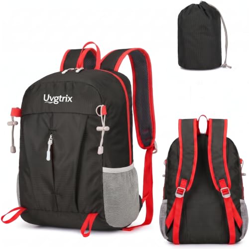 Uvgtrix 20L Water Resistant Foldable Packable Daypack Backpack,Black