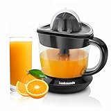 LUUKMONDE Electric Citrus Juicer, 24 oz. Orange Squeezer with 2 Reamers for Lemon & Grapefruit, Pressure Activated Auto-Reversing Juicer Machine, Quiet Motor, Black