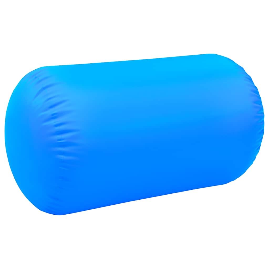 Mangloder - Rullo da ginnastica gonfiabile con pompa, 120 pezzi, in PVC, blu, per yoga, pilates, fitness, ginnastica, meditazione, stretching, equilibrio, allenamento e riabilitazione in palestra o a