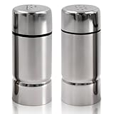 Ennoxwi Juego de 2 saleros pequeños, mini saleros y pimenteros, de acero...