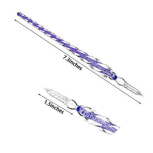 Zonon ZONON-GLASS DIP PEN-01 3 Pieces Handmade Glass Dip Pen, High Borosilicate Glass Elegant Crystal Glass Pen For Writing, Drawing, Signatures thumb #2
