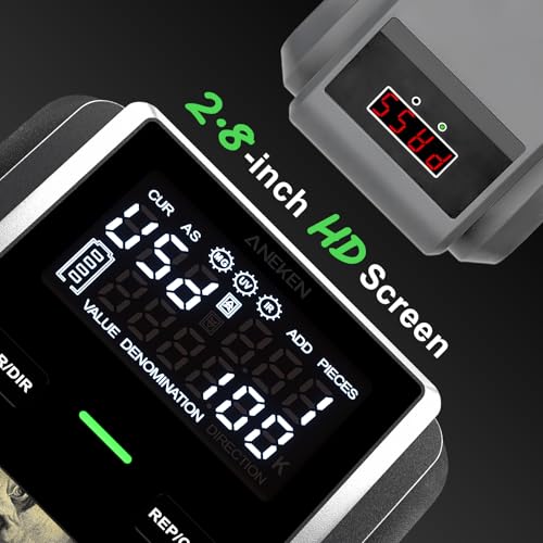 Image of Aneken AL-139 Counterfeit Bill Detector with 2.8 inch Digital Screen, Total Value & Add Function, 4-Way Orientation & Traceable Records Counterfeit Money Detector, Compatible with Multiple Currencies
