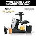 Ninja Cold Press Juicer Pro, Compact 150-Watt Slow Masticating Juicer, Total Pulp Control with Anti-Drip Lever, Dishwasher Safe Parts, High Juice Yield for Fruits & Vegetables, Cloud Silver