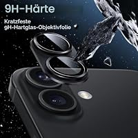 JETech Kameraschutz Schutzfolie für iPhone 16/16 Plus, Schwarz, 1 Stück – Ansicht 4