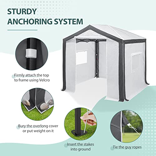 Image of EAGLE PEAK 8x8 Walk in Pop Up Greenhouse, Gray /White
