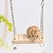 Juguetes for Animales de oscilación de Madera hámster Campana con pequeña Cadena de Bell Suspensión Poppled Colgantes Escalera Huangchuxin