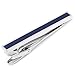 Ox and Bull Mens Blue Plated Navy Enamel Inlaid Short Tie Clip