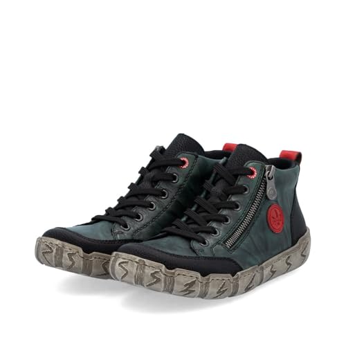 Rieker Damen Klassische Stiefel L0306, Frauen Stiefel,Winterstiefel,Winterschuhe,uebergangsstiefel,uebergangsschuhe,grün Kombi (54),40 EU / 6.5 UK