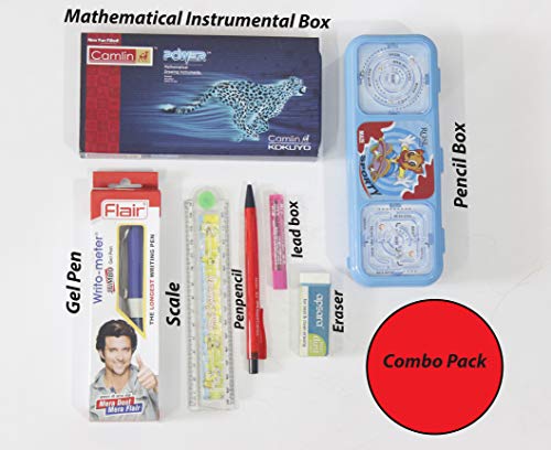 Examination Combo Pack Mathematical Instrument Box Pencil Box Gel Pen PenPencils Scale Eraser