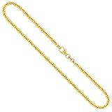 Echte Goldkette in 585 Gold 14 Karat, in Deutschland hergestellt, gepunzt und mit Feingehaltstempel versehen. Zusätzlich erhalten Sie ein edles Schmucketui, mit dem Sie die Kette verschenken können ohne sich um die Geschenkverpackung kümmern zu müssen.