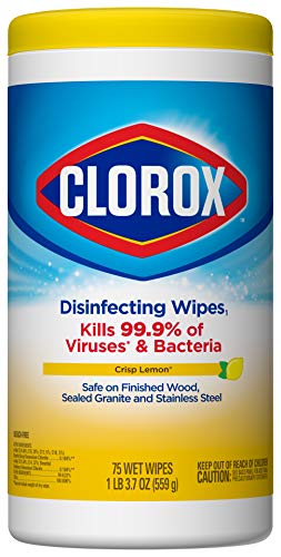 Clorox Disinfecting Wipes, Bleach Free Cleaning Wipes, Crisp Lemon, 75 Count (Package May Vary)