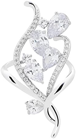 Zirconia Crystal Flower Brooches Pins for Women bouquets Costume Jewelry Gifts (silver)