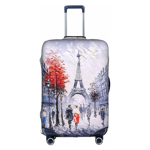 Housse de bagage Tour Eiffel blanche XL pliable pour valise de voyage