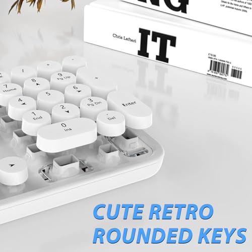 Youker Wireless Keyboard and Mouse Combo, 104 Keys 2.4 GHz Colorful Keyboards Round Keycap Retro Keyboard with USB Receiver Plug and Play for Windows, Mac, PC, Laptop, Desktop by Youker - Image 2