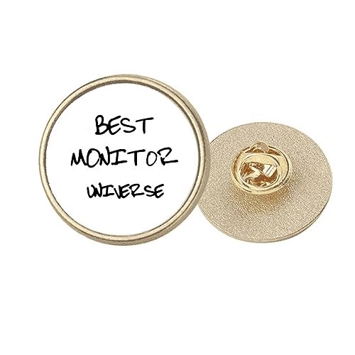 Broche ronde en métal doré Best Monitor Universe taille M accessoire mode