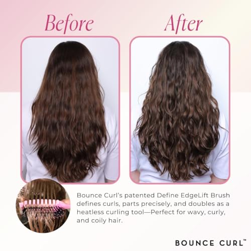 Image of Bounce Curl Define EdgeLift Brush - Curly Hair Brush for Defining Detangling and Sectioning Wavy Curly Coily Hair - Cherry