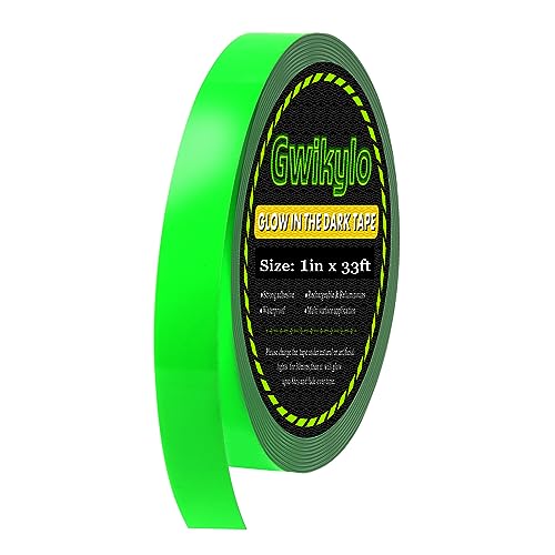 Glow in the Dark Tape 1 Inch x 33 Feet Fluorescent Tape Waterproof for Outdoor Black Light Luminous Tape Halloween Decorations and Stage