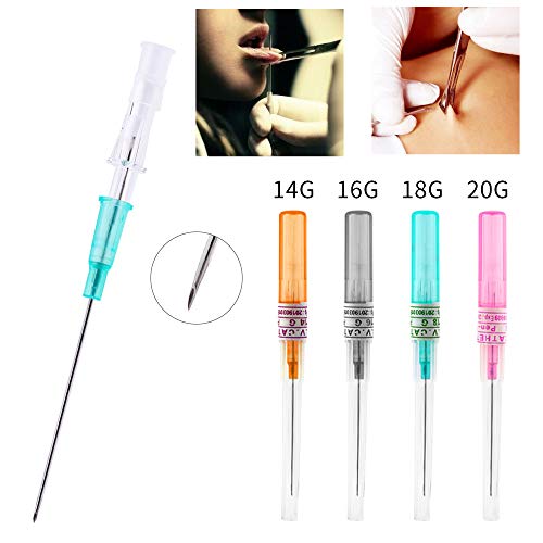 Piercing Needles, 8pcs Ear Nose Piercing Needles IV Catheter Needles for Piercing Sterilised Body (MIX-1)