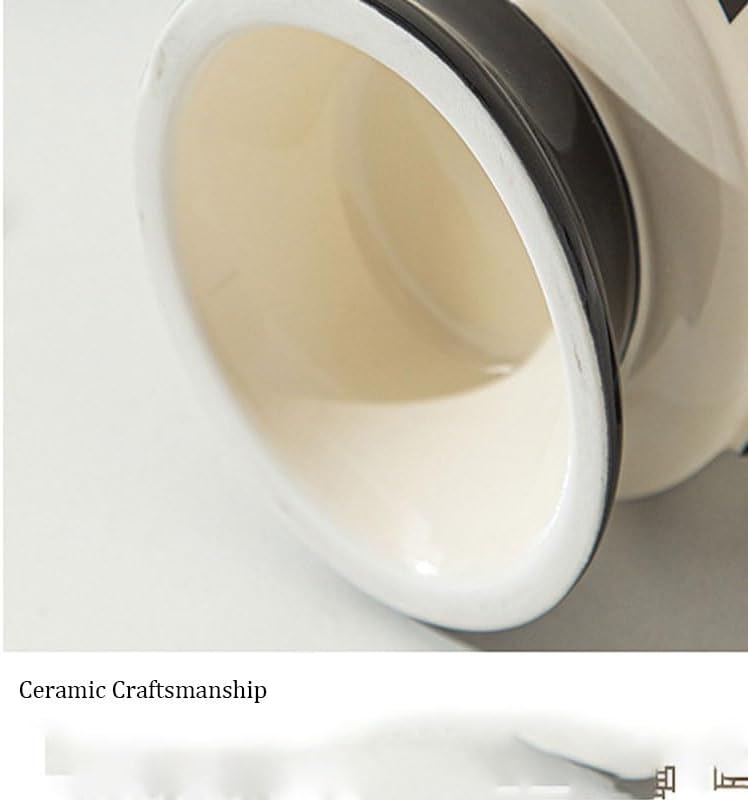 Black White Ceramic Drinking Cup Household Dining Couples Coffee Milk Breakfast Cups