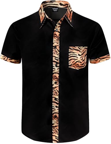 Fashonal Black History Month Shirt African Dashiki for Men Tiger Shirt, Tiger Size 4XL