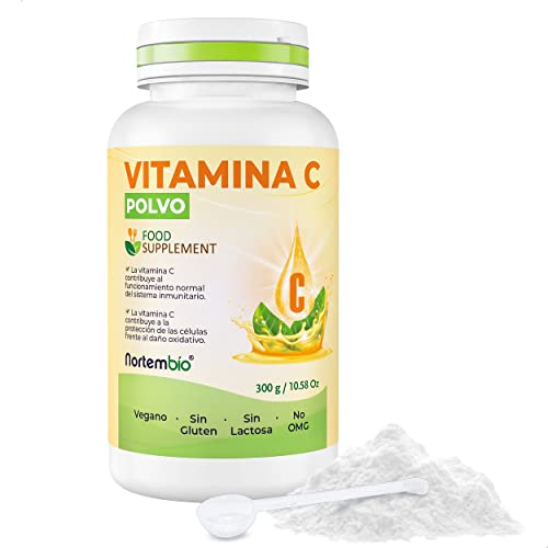 Nortembio Vitamina C (Ácido L-Ascórbico) 300 g en Polvo. Complemento Alimenticio. Refuerzo Inmunológico. Reducción del Cansancio y la Fatiga. Protección Frente al Daño Oxidativo.