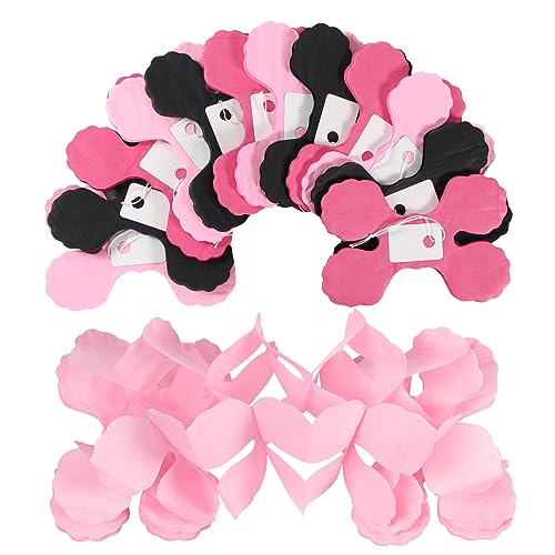 Image of Hot Pink Black Party-Decorations Streamers Garland - 157Ft Four-Leaf Clover Hanging Banner, Wedding Engagement Bachelorette Birthday Baby Bridal Shower Decor Hugtmr