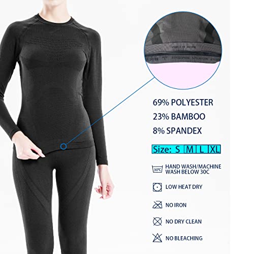 Bison Seamless Compression Functional Ski Snowboard Thermal Base Layer Active Performance Bamboo Fiber For Women(Grey_Women,Xl) #TOP3