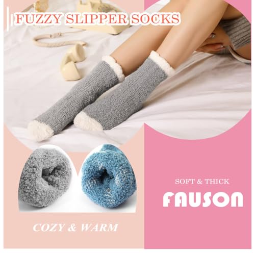 Fuzzy Socks for Women - 7 Pair Fuzzy Socks with Grip, Cozy Slipper for Women, Womens Soft Comfort of Coral Fleece, Twist3