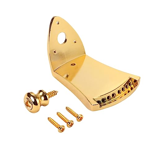 OFFSCH Metal Tailpiece for 8-string Mandolin Gold Finish Decorative Cover Quick-release Design Mandolin Instrument Accessory