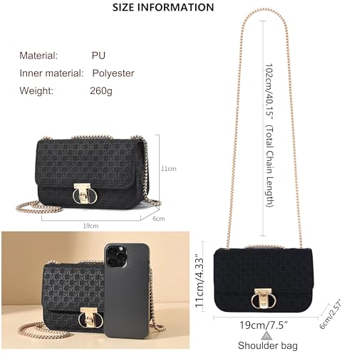 Azonee 1Pcs Mini Shoulder Bag for Women PU Leather Versatile Crossbody Bags Small Bags for Women Little Tote Bag Purses with Chain Strap (Black)