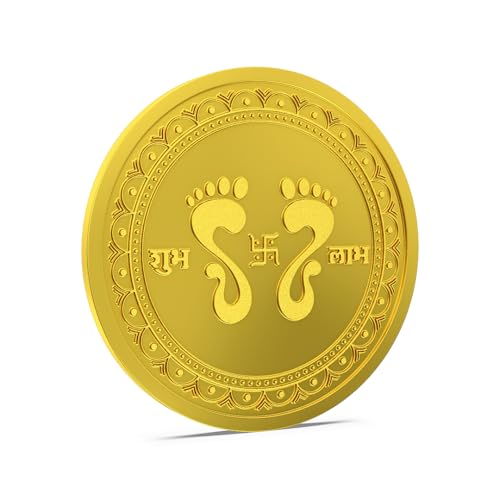 Image of ASPECT BULLION Shubh Labh Design Yellow Gold Coin 24kt (995) Pure Gold