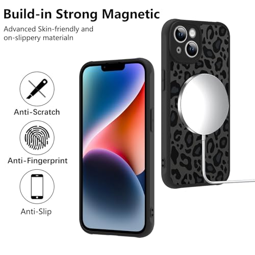 Image of KANGHAR Case for iPhone 14 Plus Phone Case Leopard Printed Pattern | Cute Cheetah [Compatible with Magsafe] Protective Magnetic Case for Girls Women Men 6.7 inch
