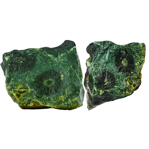 Image of Amazing Gemstone 2 Pieces Kambaba Jasper Raw Crystals and Healing Stones, Natural Rocks for Tumbling and DIY Raw Stones and Crystals