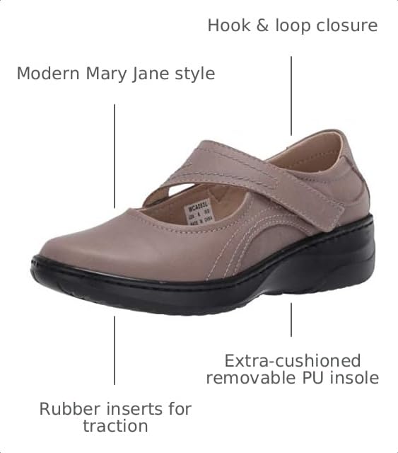 Image of Propet Womens Golda Mary Jane Slip On Flats Casual - White