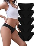 VOENXE Slip Donna Senza Cuciture Mutande Microfibra Taglio Laser Vita Bassa Mutandine Invisibili Mutanda Seamless Microfiber Women Bikini Underwear Low Rise Elastiche Brasiliana Pacco da 5