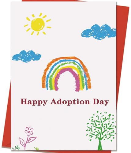 Mcduldul - Mcduldul Rainbow Adoption Card | Happy Adoption Day Card for Children, Daughter, Son or Baby Girl or Boy