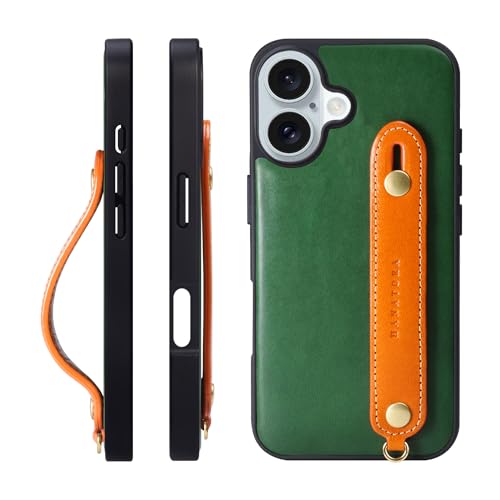 HANATORA for iPhone 16Plus �P�[�X �{�v �ϏՌ� �w�ʃx���g �X�g���b�v�����O �X�}�z�P�[�X �X�}�z �X�^���h�@�\ �l�b�N�X�g���b�v �t�� �C�^���A�����U�[ �M�t�g �}�O�l�b�g�Ȃ� �O���[��+�I�����W TGH-16Plus-Gre