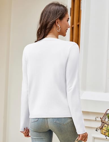 Image of OmicGot Women's Long Sleeve Shrugs Open Front Cropped Cardigan Sweater Bolero Shrugs S-XL