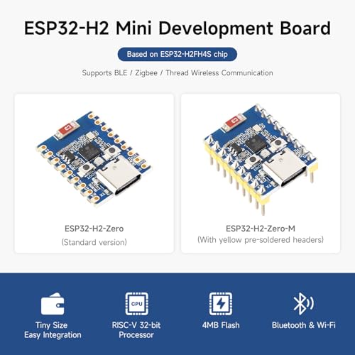 Waveshare 2PCS ESP32-H2 Mini Development Board with ESP32-H2FH4S, 96MHz Processor, 4MB Flash, Support BLE/Zigbee/Thread Wireless Communication - Image 3