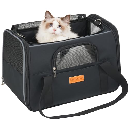 Cat Carrier, Dog Carrier, Cat Bag Carrier, Cat Travel Carrier, Soft-Sided and Scratch-Proof mesh Cat Bag Pet Carriers, Travel Puppy Carry, Pet Home(Black) - Image 3