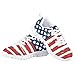 GIFTPUZZ Boys Girls Fashion Running Shoes Lightweight Athletic Lace Up Shoes Jogging Sneakers Gym Sports Comfort Flats Shoes Breathable (US Flag) 13