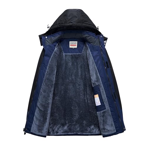 Image of WULFUL Men's Ski Jackets Warm Winter Snow Windbreaker Resistant Snowboard Fleece Coat Mountain Waterproof Parka with Hood