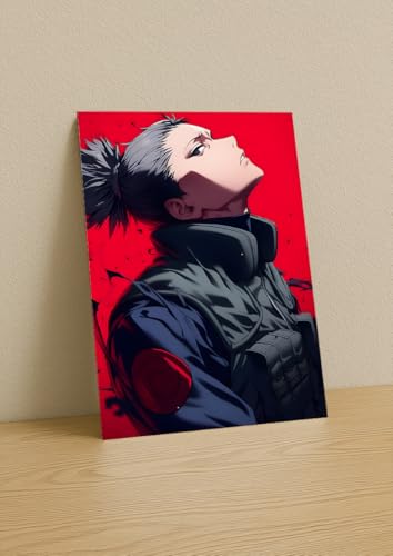 Image of NIJUKA Anime Printed Metal sheet Poster For Home And Room Decoration | For Anime Art Fans Boys And Girls (Shikmaru nara)