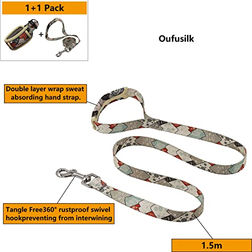 Hundehalsband Mit Leine, Nylon Reflektierend Atmungsaktiv Einstellbar, Welpenhalsband, Hundeleine Für Kleine Hunde Leicht Verstellbar Mit Gepolstert-S