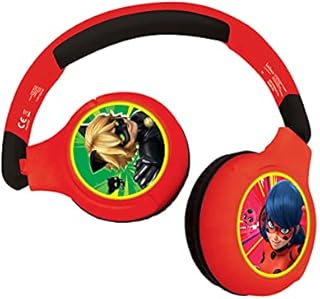 LEXIBOOK HPBT010SP Spiderman 2-in-1 Bluetooth Headphones Stereo Wireless Wired, Kids Safe for Boys Girls, Foldable, Adjustable, red/Blue, Black, Spider-Man