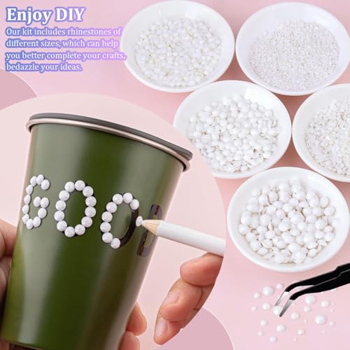 Image of Resin Rhinestones for Crafting with 3Pcs 10ml B7000 Jewelry Glue, 1 Box White Flatback Gems Crystals Diamond for Bedazzling Crafts DIY Nail Art Makeup, Gems for Clothing Tumblers Shoes