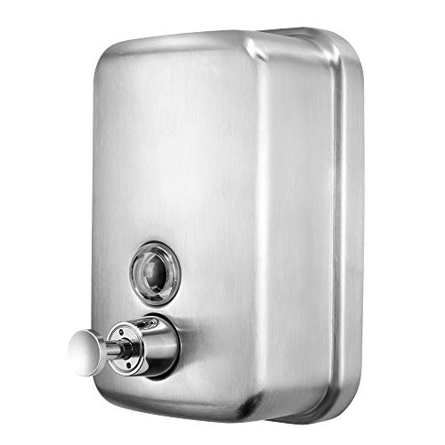 Lemon Cloud Distributeur de Savon Suspendu Mural - Surface en Acier Inoxydable Brossé, Résistant à la Rouille, Anti-Fuite, Distributeur de Lotion, pour Cuisines, Salles de Bains, Hôtels, etc. 800ml Cover