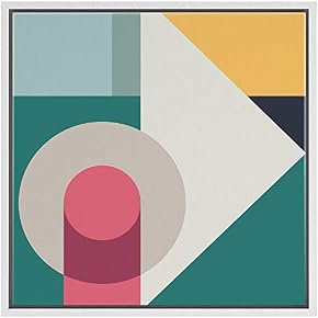 SIGNWIN Framed Canvas Wall Art Biege, Pink, Yellow,...