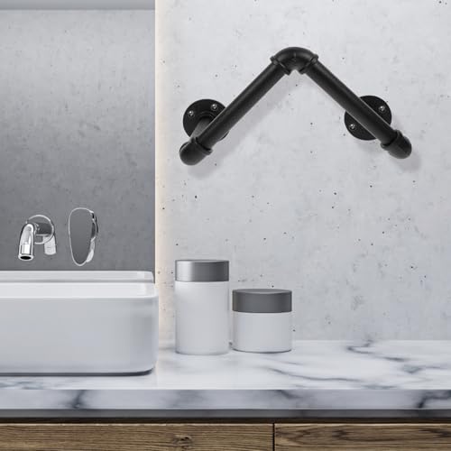 Porte-serviettes mural noir pour résoudre le manque de rangement de bain - 8